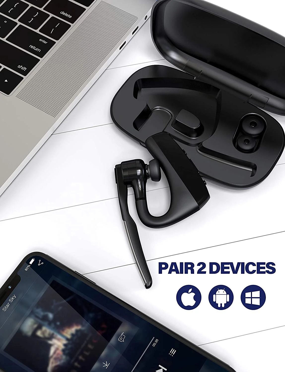 Bluetooth V5.1 Dual Mic Noise Cancelling Hands-Free Earpiece - Image 7